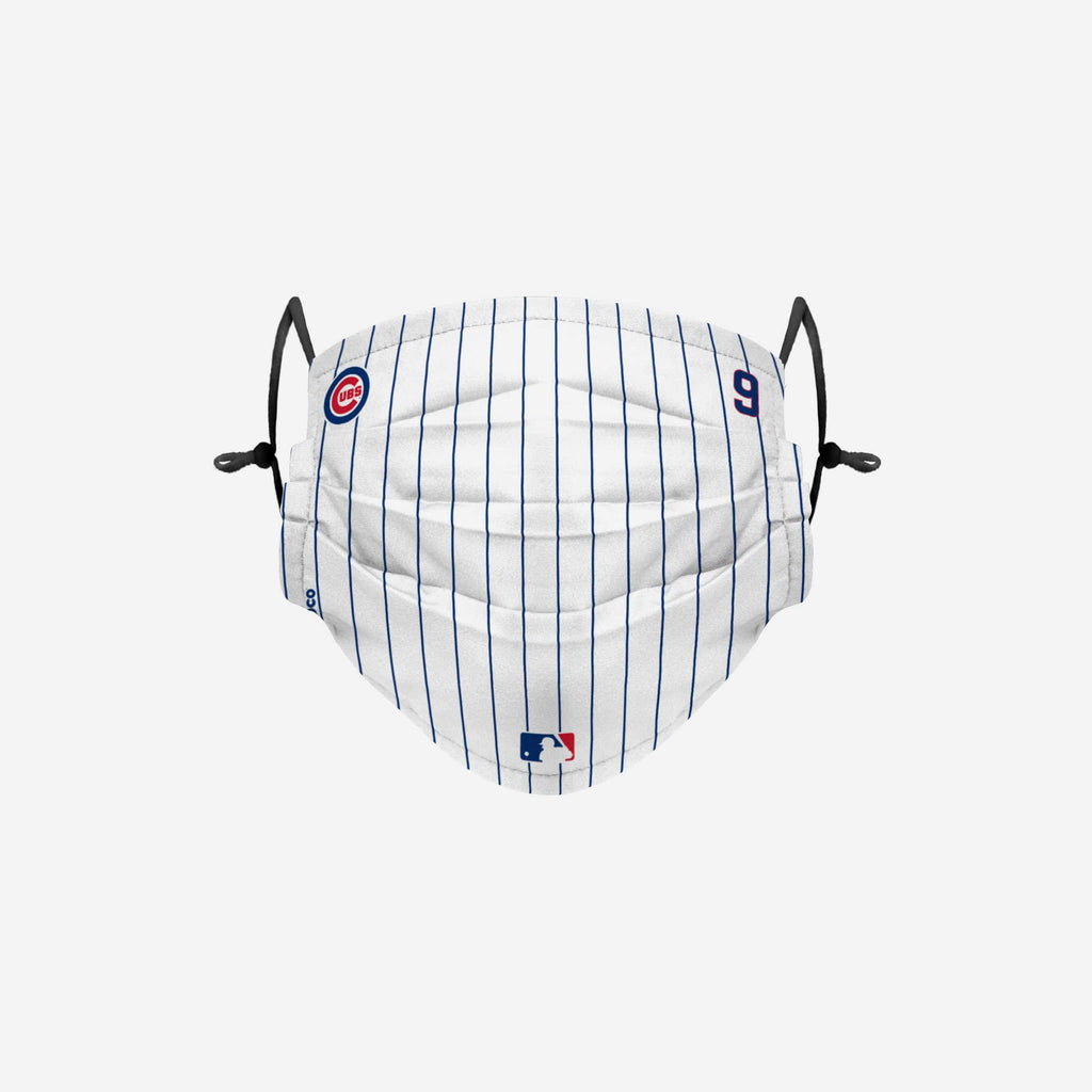 Javier Baez Chicago Cubs On-Field Gameday Pinstripe Adjustable Face Cover FOCO - FOCO.com