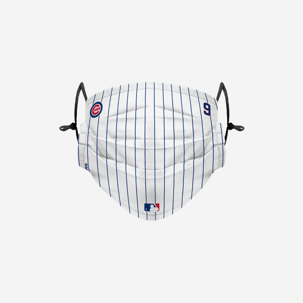 Javier Baez Chicago Cubs On-Field Gameday Pinstripe Adjustable Face Cover FOCO - FOCO.com