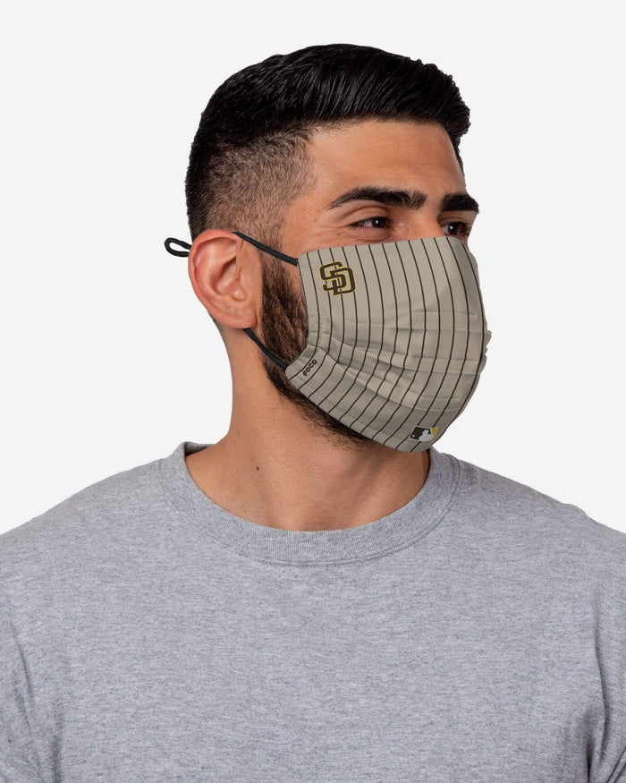 San Diego Padres On-Field Gameday Pinstripe Adjustable Face Cover FOCO - FOCO.com