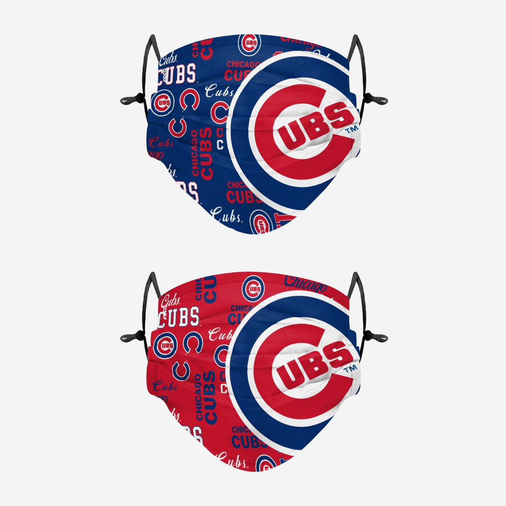 Chicago Cubs Logo Rush Adjustable 2 Pack Face Cover FOCO - FOCO.com