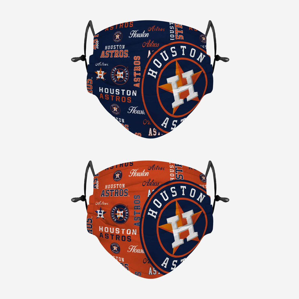 Houston Astros Logo Rush Adjustable 2 Pack Face Cover FOCO - FOCO.com