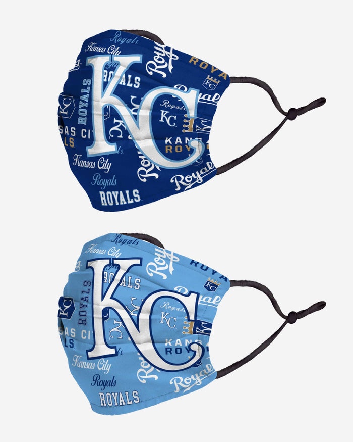 Kansas City Royals Logo Rush Adjustable 2 Pack Face Cover FOCO - FOCO.com