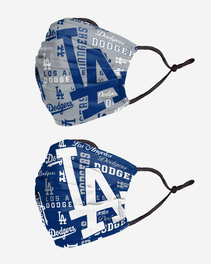 Los Angeles Dodgers Logo Rush Adjustable 2 Pack Face Cover FOCO - FOCO.com