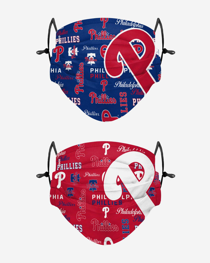Philadelphia Phillies Logo Rush Adjustable 2 Pack Face Cover FOCO - FOCO.com