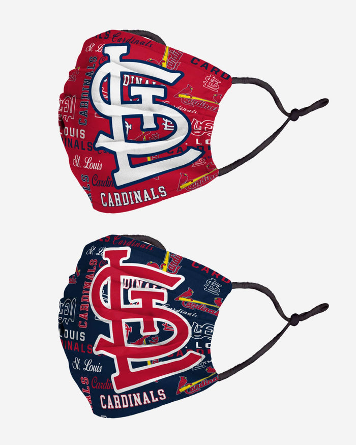St Louis Cardinals Logo Rush Adjustable 2 Pack Face Cover FOCO - FOCO.com