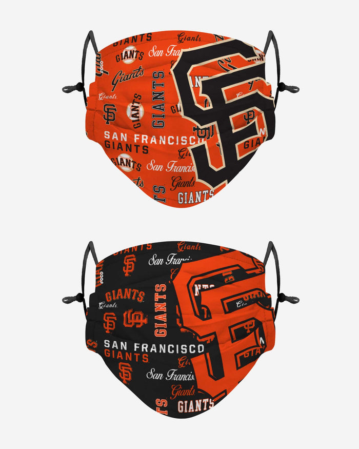 San Francisco Giants Logo Rush Adjustable 2 Pack Face Cover FOCO - FOCO.com