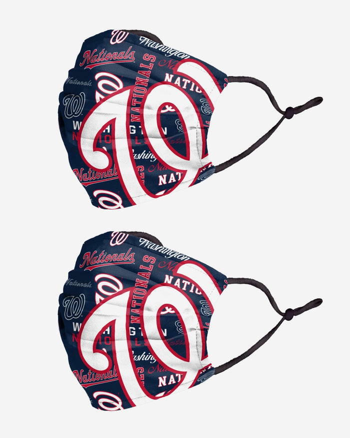 Washington Nationals Logo Rush Adjustable 2 Pack Face Cover FOCO - FOCO.com