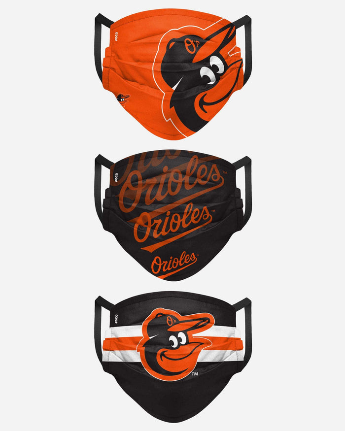 Baltimore Orioles Matchday 3 Pack Face Cover FOCO - FOCO.com
