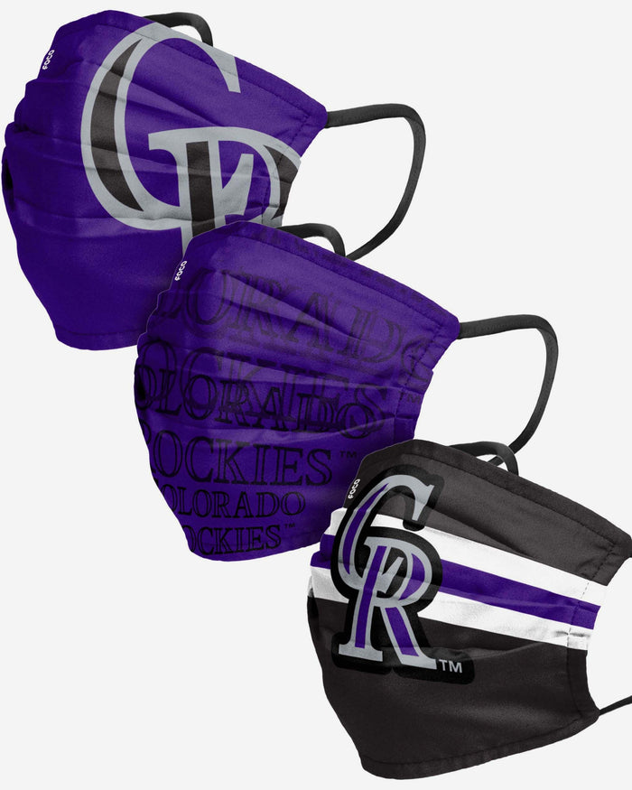 Colorado Rockies Matchday 3 Pack Face Cover FOCO - FOCO.com