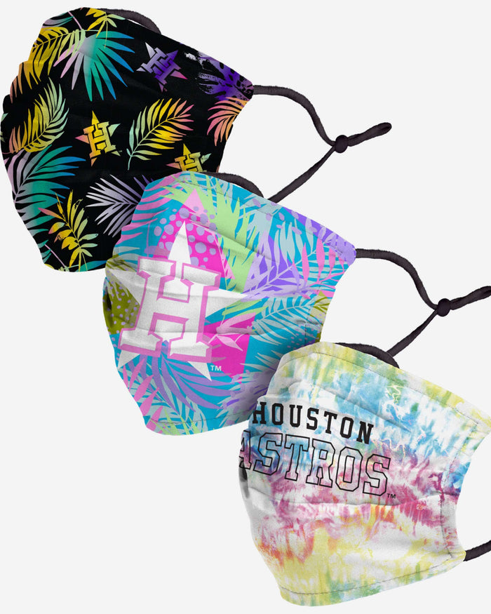 Houston Astros Neon Floral 3 Pack Face Cover FOCO - FOCO.com
