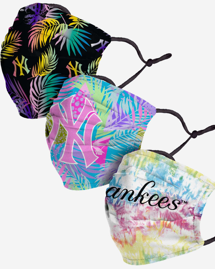 New York Yankees Neon Floral 3 Pack Face Cover FOCO - FOCO.com