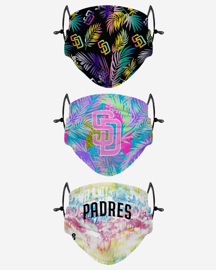 San Diego Padres Neon Floral 3 Pack Face Cover FOCO - FOCO.com