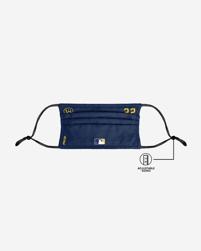 Christian Yelich Milwaukee Brewers On-Field Gameday Adjustable Face Cover FOCO - FOCO.com