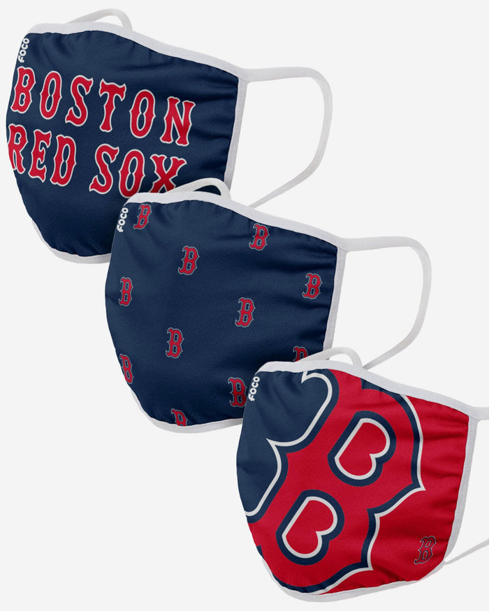 Boston Red Sox 3 Pack Face Cover FOCO Adult - FOCO.com