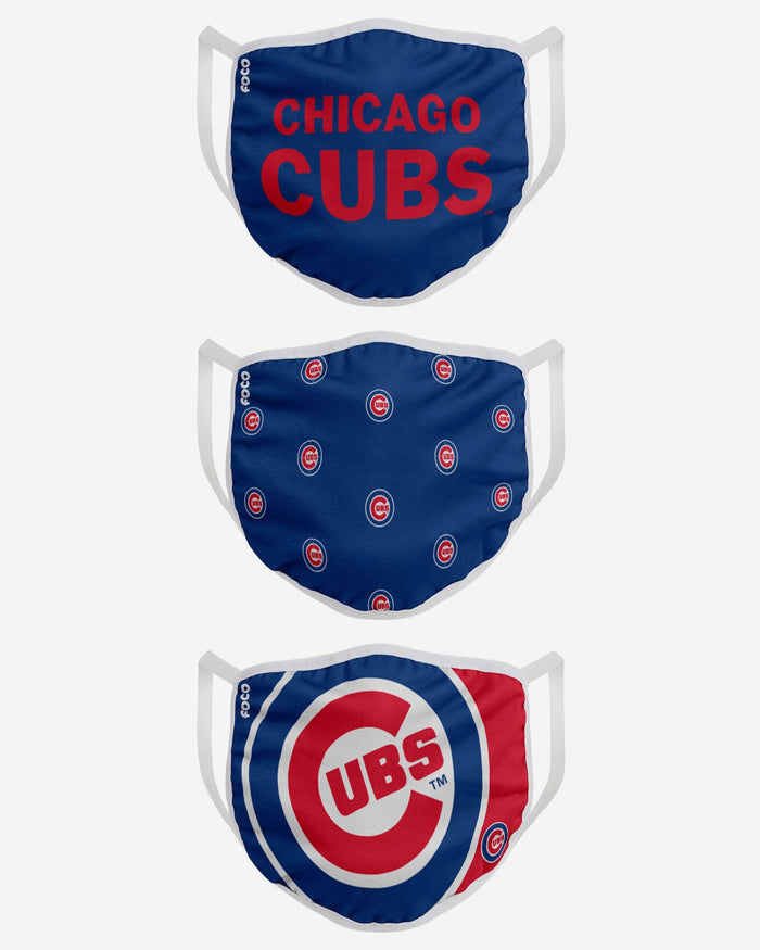 Chicago Cubs 3 Pack Face Cover FOCO - FOCO.com