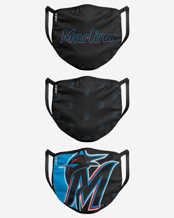 Miami Marlins 3 Pack Face Cover FOCO - FOCO.com