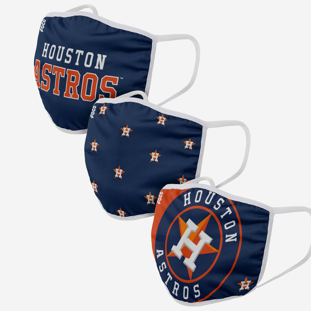 Houston Astros 3 Pack Face Cover FOCO Adult - FOCO.com