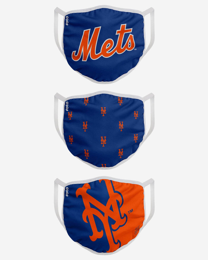 New York Mets 3 Pack Face Cover FOCO - FOCO.com