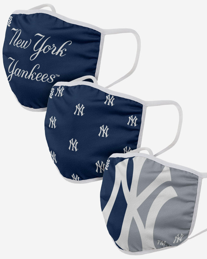 New York Yankees 3 Pack Face Cover FOCO Adult - FOCO.com