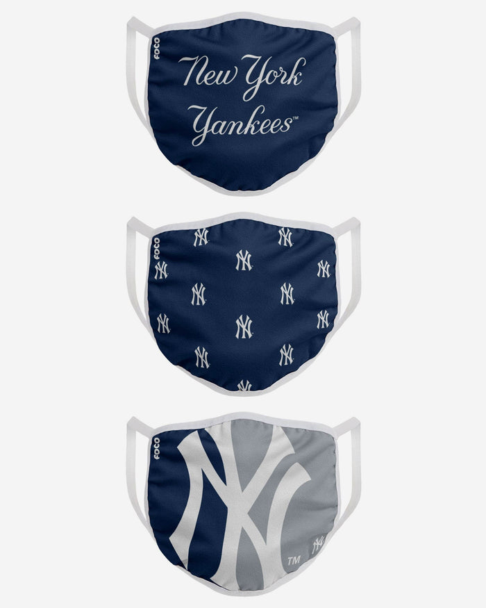 New York Yankees 3 Pack Face Cover FOCO - FOCO.com