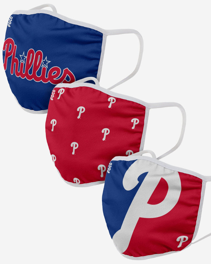 Philadelphia Phillies 3 Pack Face Cover FOCO Adult - FOCO.com