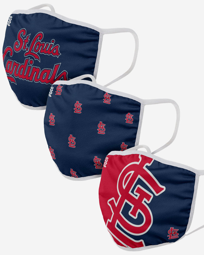 St Louis Cardinals 3 Pack Face Cover FOCO Adult - FOCO.com