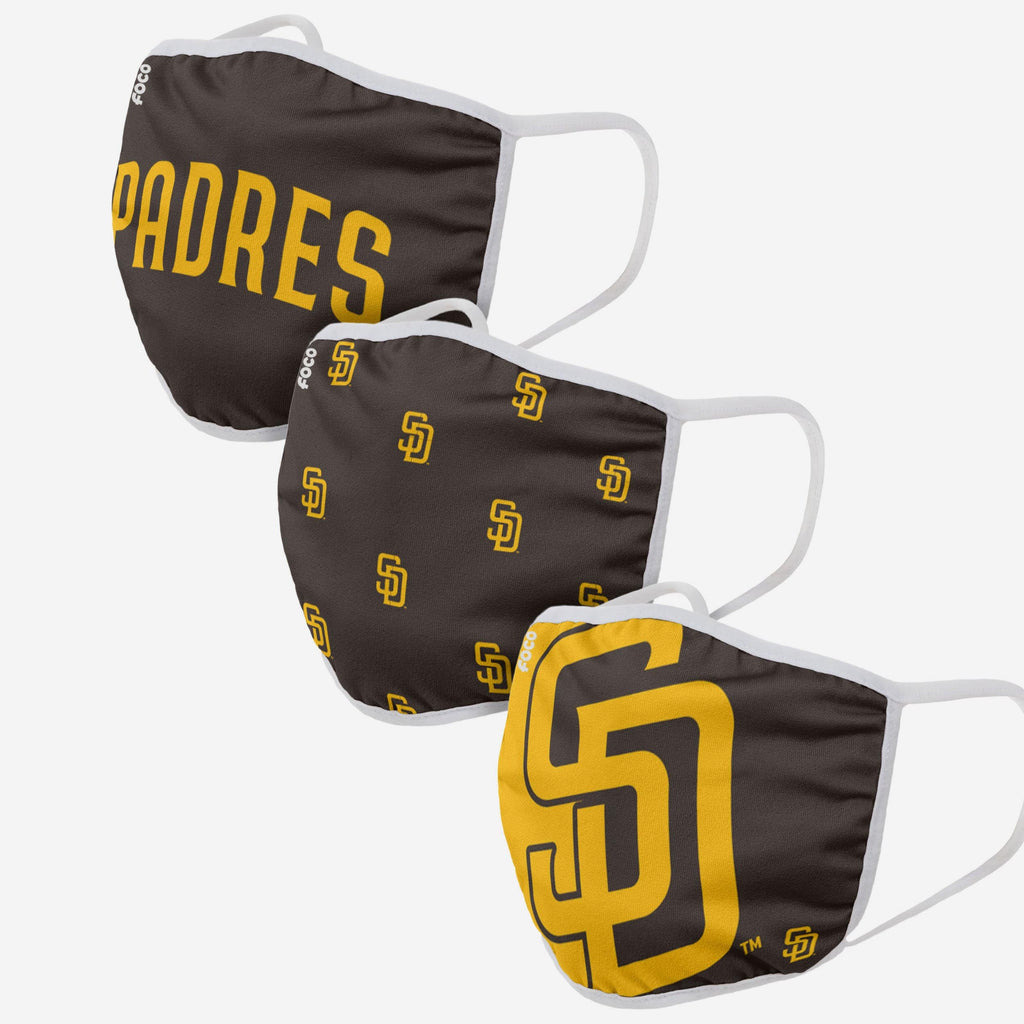 San Diego Padres 3 Pack Face Cover FOCO Adult - FOCO.com