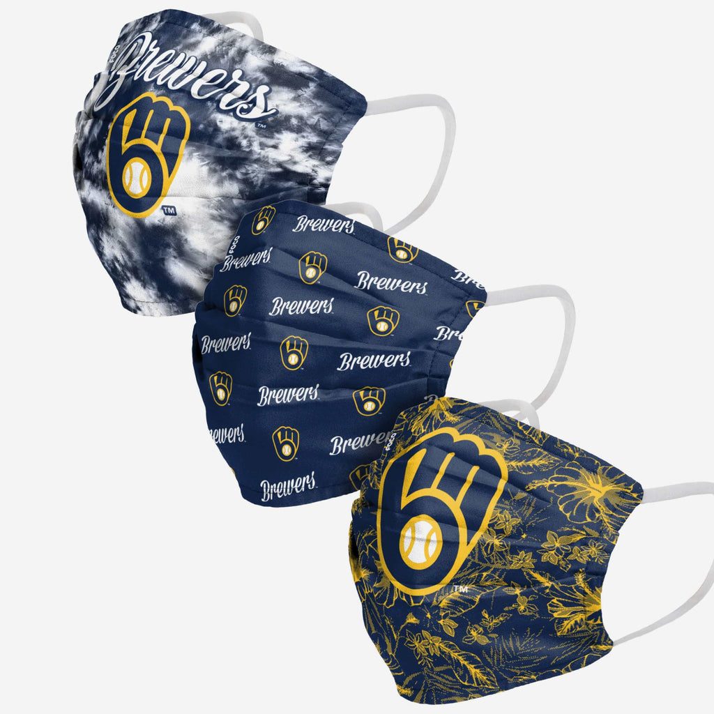 Milwaukee Brewers Womens Matchday 3 Pack Face Cover FOCO - FOCO.com