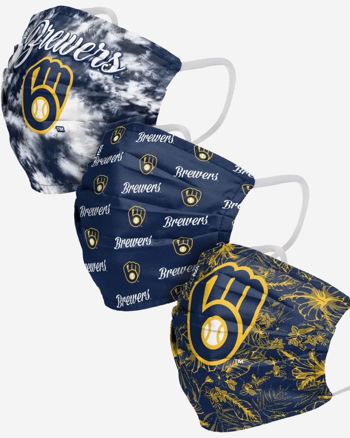 Milwaukee Brewers Womens Matchday 3 Pack Face Cover FOCO - FOCO.com