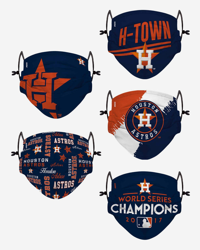 Houston Astros Youth Rising Stars Adjustable 5 Pack Face Cover FOCO - FOCO.com