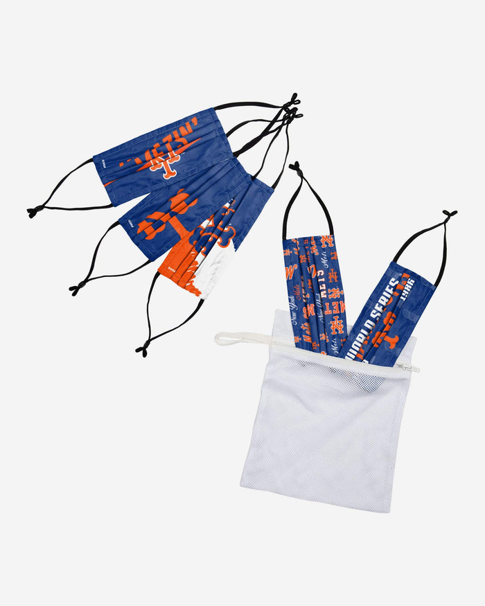 New York Mets Youth Rising Stars Adjustable 5 Pack Face Cover FOCO - FOCO.com
