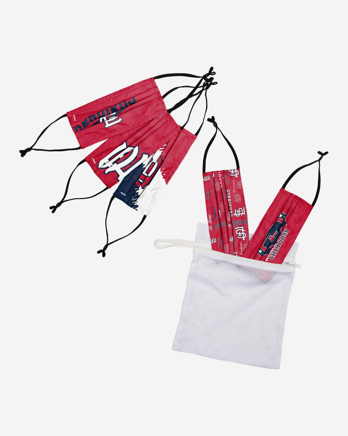 St Louis Cardinals Youth Rising Stars Adjustable 5 Pack Face Cover FOCO - FOCO.com