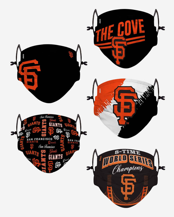 San Francisco Giants Youth Rising Stars Adjustable 5 Pack Face Cover FOCO - FOCO.com
