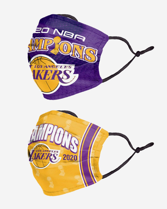 Los Angeles Lakers 2020 NBA Champions Adjustable 2 Pack Face Cover FOCO - FOCO.com