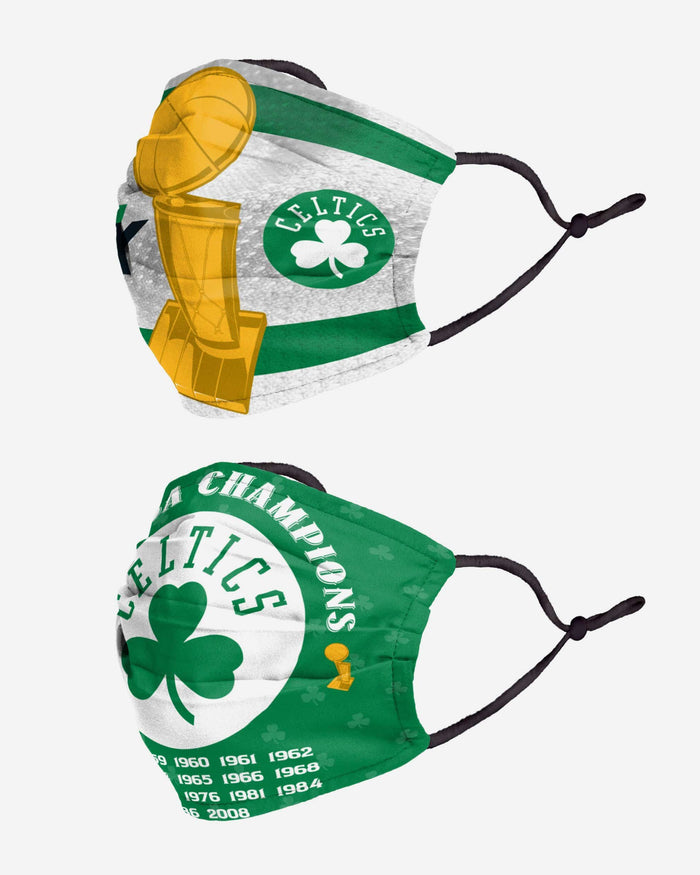 Boston Celtics Thematic Champions Adjustable 2 Pack Face Cover FOCO - FOCO.com