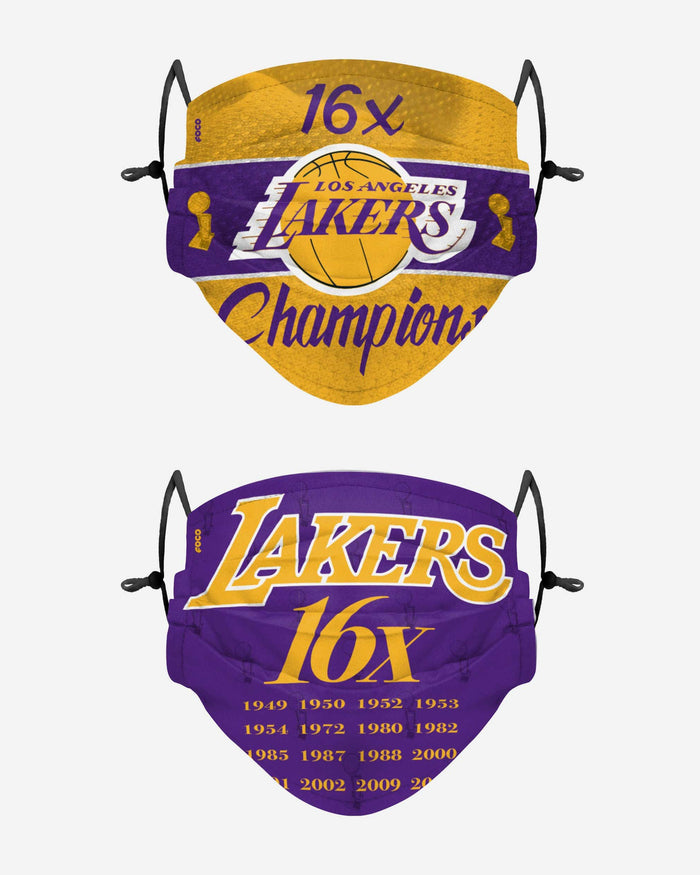 Los Angeles Lakers Thematic Champions Adjustable 2 Pack Face Cover FOCO - FOCO.com