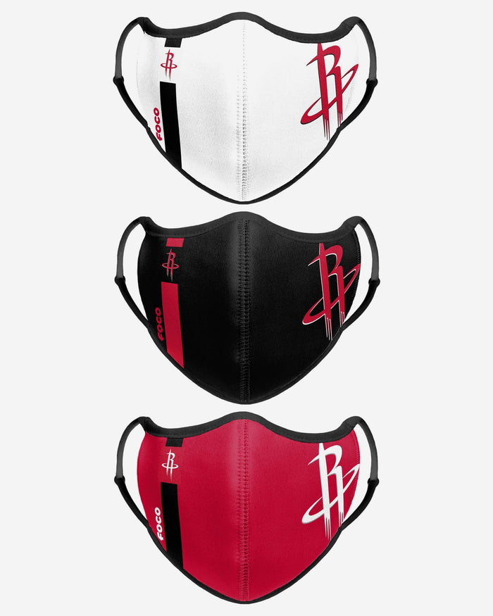 Houston Rockets Sport 3 Pack Face Cover FOCO - FOCO.com