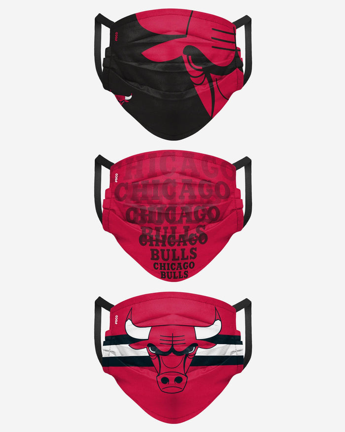 Chicago Bulls Matchday 3 Pack Face Cover FOCO - FOCO.com