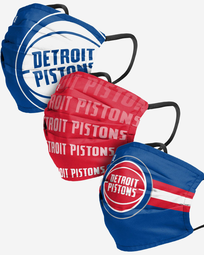 Detroit Pistons Matchday 3 Pack Face Cover FOCO - FOCO.com
