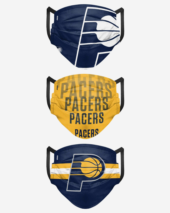 Indiana Pacers Matchday 3 Pack Face Cover FOCO - FOCO.com