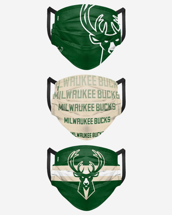 Milwaukee Bucks Matchday 3 Pack Face Cover FOCO - FOCO.com