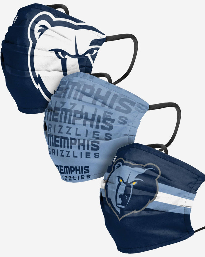 Memphis Grizzlies Matchday 3 Pack Face Cover FOCO - FOCO.com