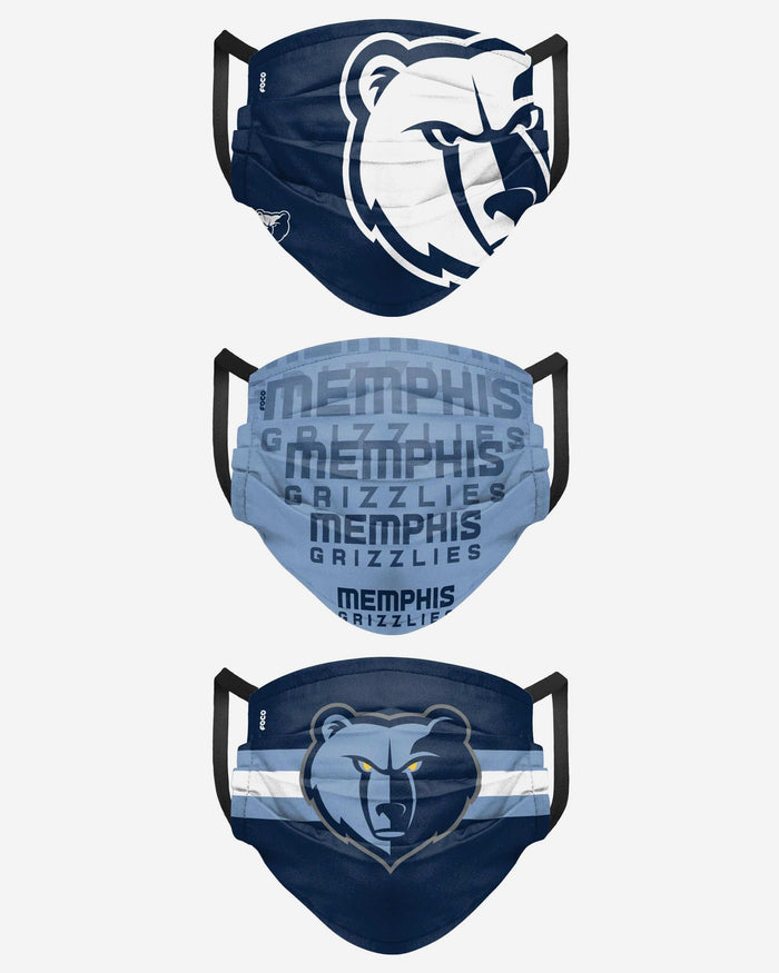Memphis Grizzlies Matchday 3 Pack Face Cover FOCO - FOCO.com