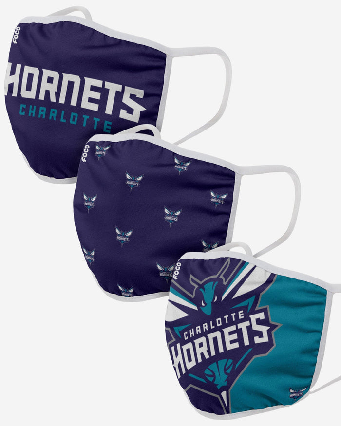 Charlotte Hornets 3 Pack Face Cover FOCO Adult - FOCO.com