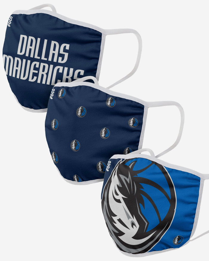 Dallas Mavericks 3 Pack Face Cover FOCO Adult - FOCO.com