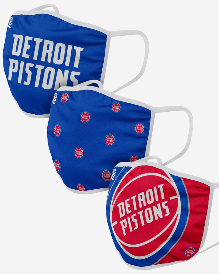 Detroit Pistons 3 Pack Face Cover FOCO Adult - FOCO.com