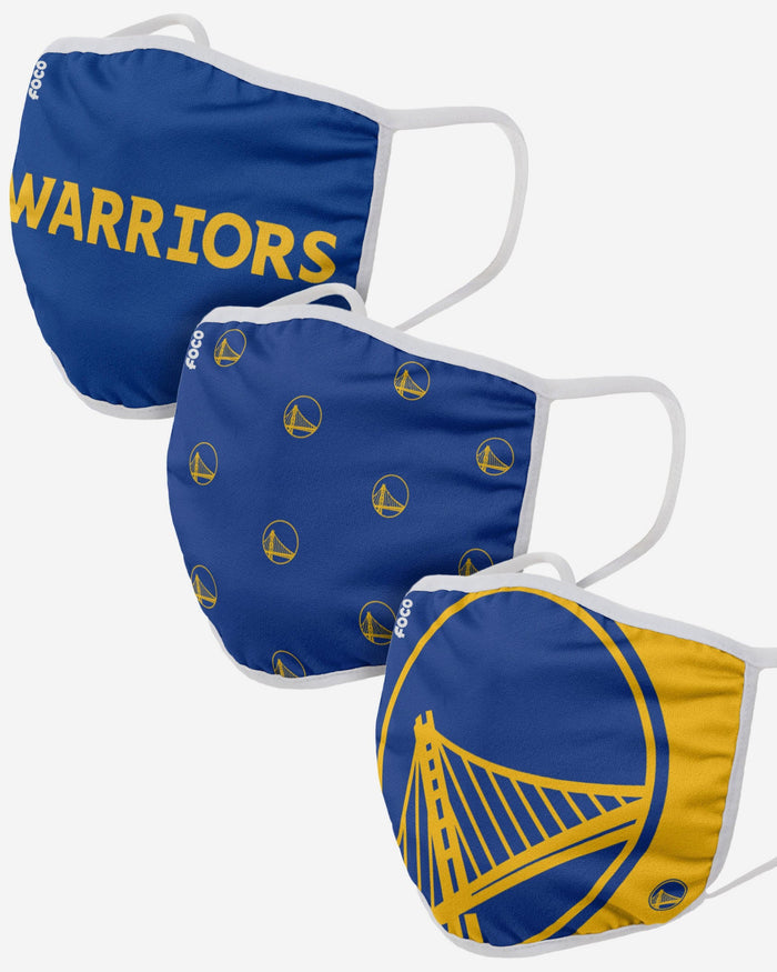 Golden State Warriors 3 Pack Face Cover FOCO Adult - FOCO.com
