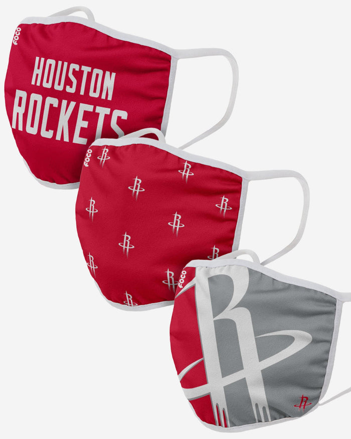 Houston Rockets 3 Pack Face Cover FOCO Adult - FOCO.com