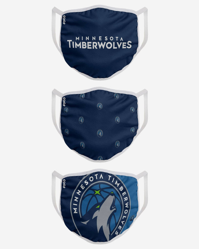 Minnesota Timberwolves 3 Pack Face Cover FOCO - FOCO.com