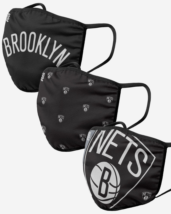 Brooklyn Nets 3 Pack Face Cover FOCO Adult - FOCO.com